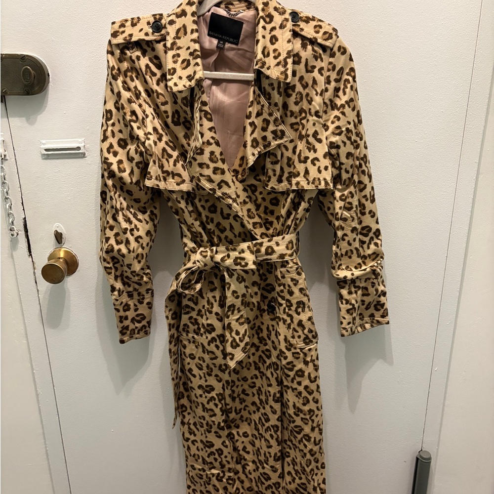 Banana Republic Leopard Print Trench Coat